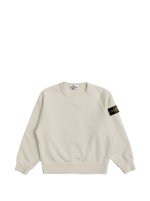 Felpa bambino Stone Island stucco con logo badge STONE ISLAND KIDS | 6100015S0040V0097